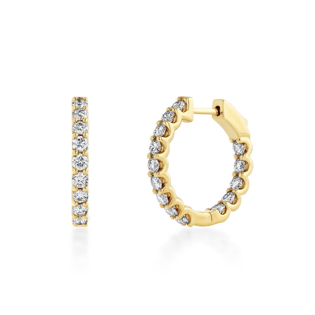 Small Lux Diamond Hoop in yellow