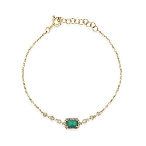 Emerald Diamond Bracelet in yellow