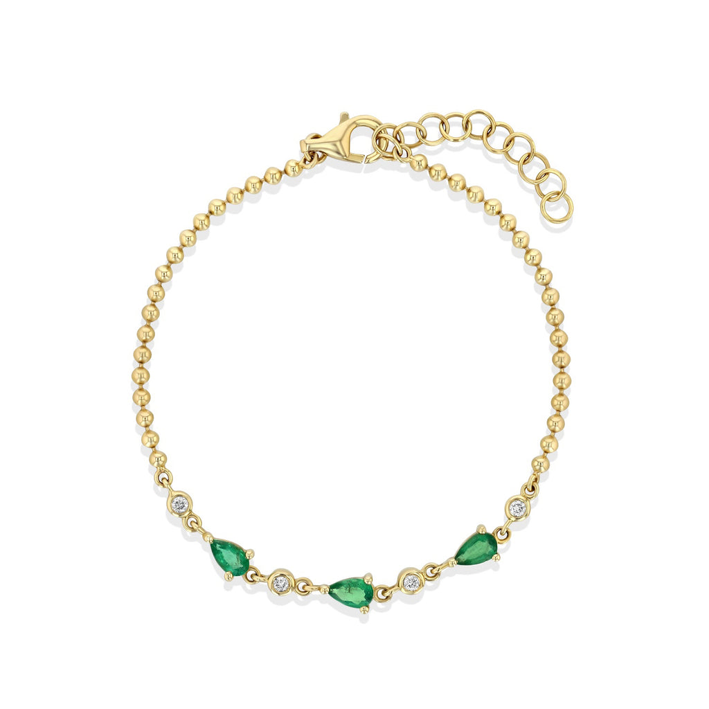 Emerald Cleo Diamond Bracelet in yellow
