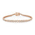 Bezel diamond tennis bracelet in rose gold