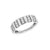 Gold ribbed diamond band in white gold