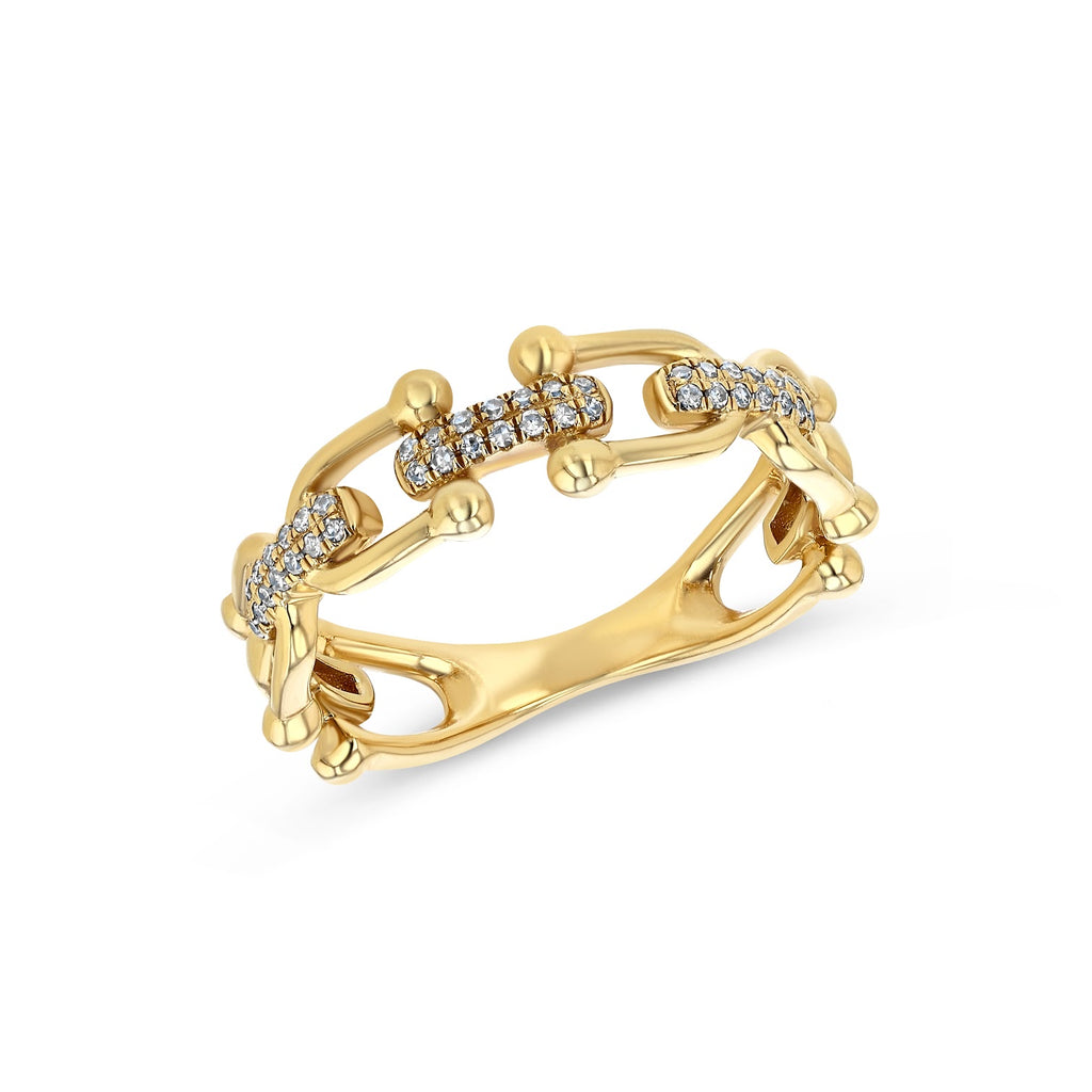 Sienna Diamond Chain Ring in yellow