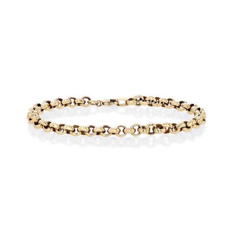 Round Link Chain Bracelet in yellow