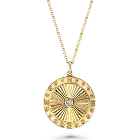 Chloe Compass Necklace in yellow