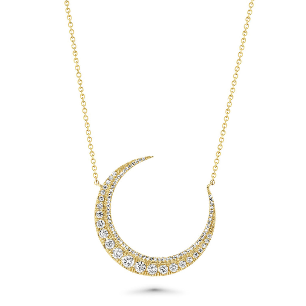 Moon Diamond Necklace in yellow