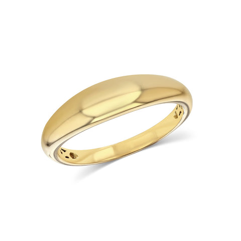 Gold dome ring in yellow gold