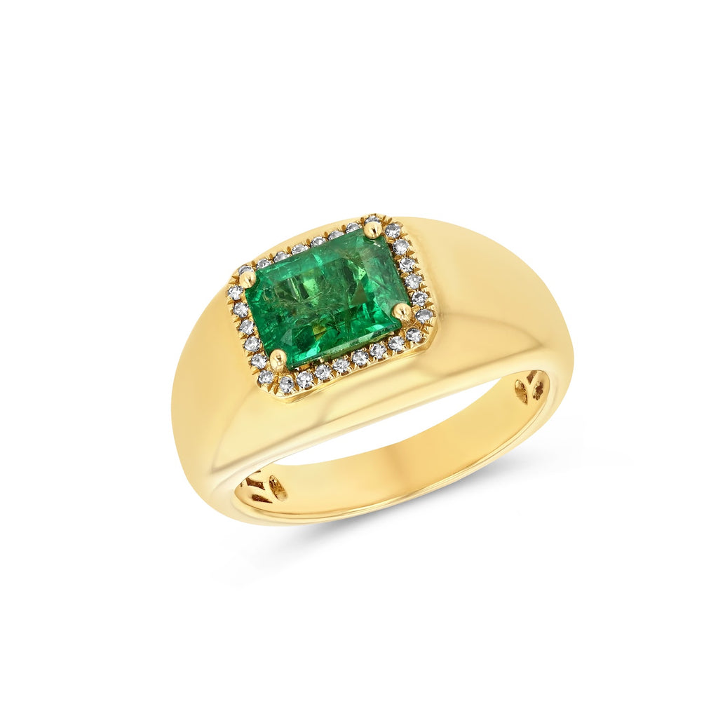Victoria Emerald Diamond Ring in yellow