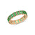 Green emerald eternity band with rose gold