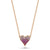 Ombre Pink Sapphire Heart Necklace in rose