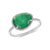 Organic emerald ring in white