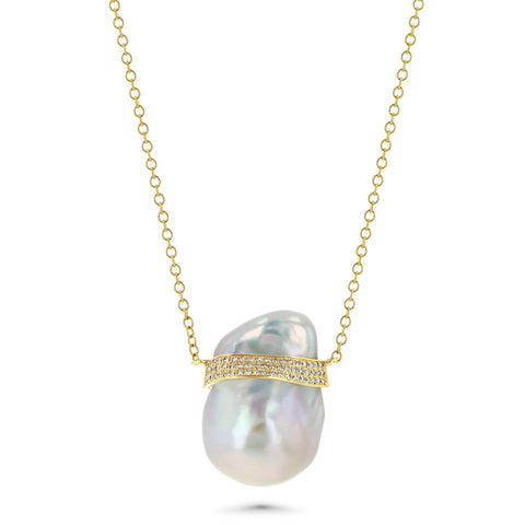 Pearl Wrapped Necklace in yellow