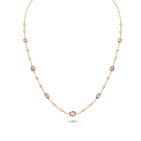 Lana Pink Sapphire Necklace in yellow
