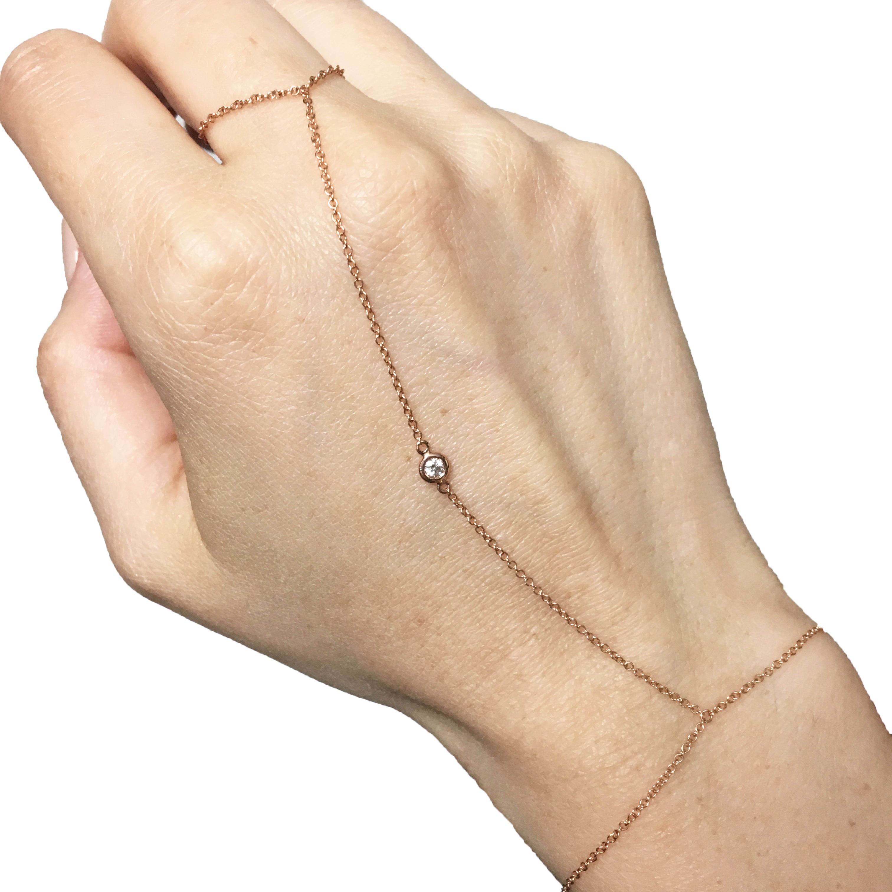 Buy Jalaja Single Lotus Ring Hand chain Bracelet | Tarinika