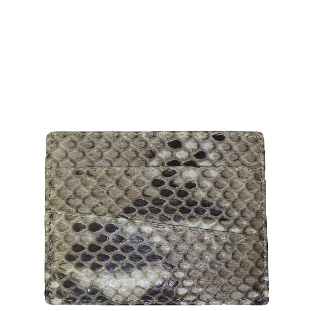 Black Python Leather Cardholder Handmade Snakeskin 