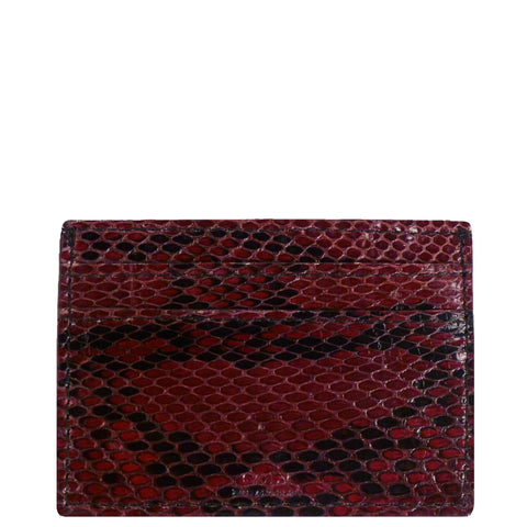 Exotic Credit Card Holder in Snakeskin  from the exclusive Coly collection features 4 credit card slots, and an interior cash slot! Dimensions are 4"W x 3"H. Handmade in Los Angeles.
