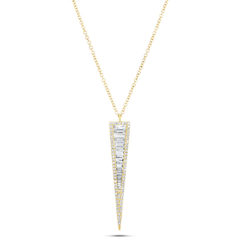 Baguette Diamond Dagger Necklace