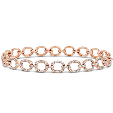 O Shaped Diamond Chain Link Bracelet