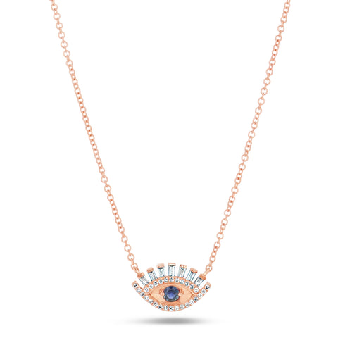 Evil Eye Lashes Diamond Necklace