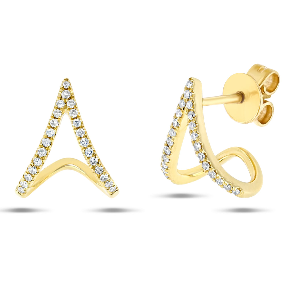 Double Huggie Diamond Earrings