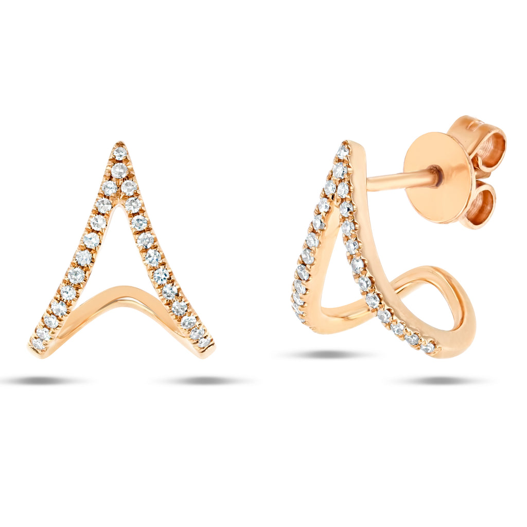 Double Huggie Diamond Earrings