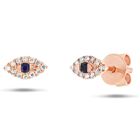 Mini Eye Stud Earring with diamonds