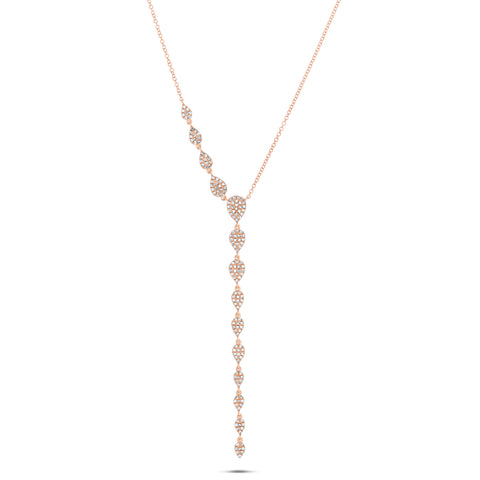 Gold Pear Diamond Drop Necklace