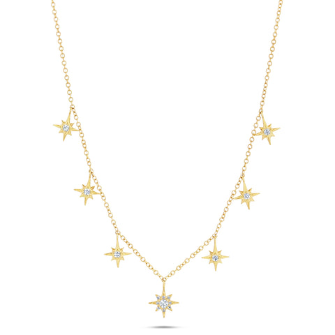 7 diamond Star Choker Necklace