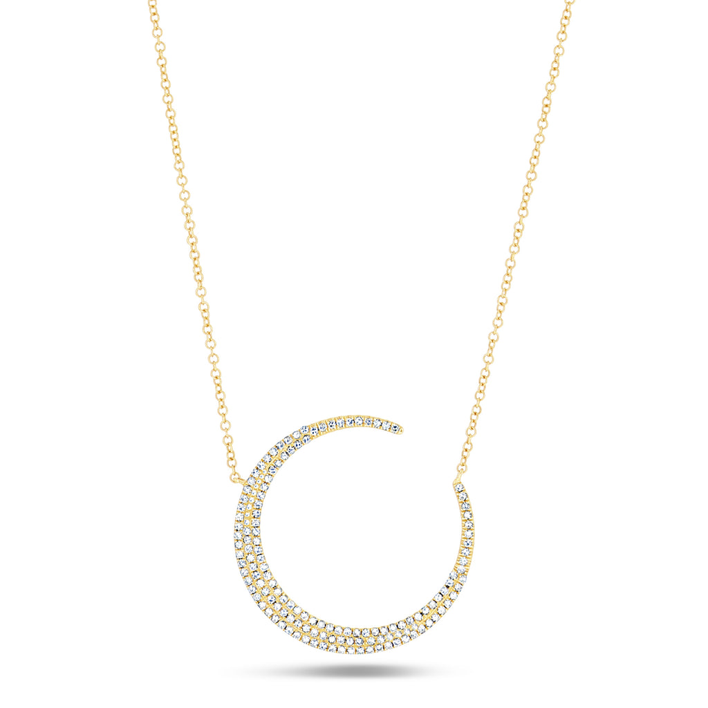 Moon Pave Diamond Necklace