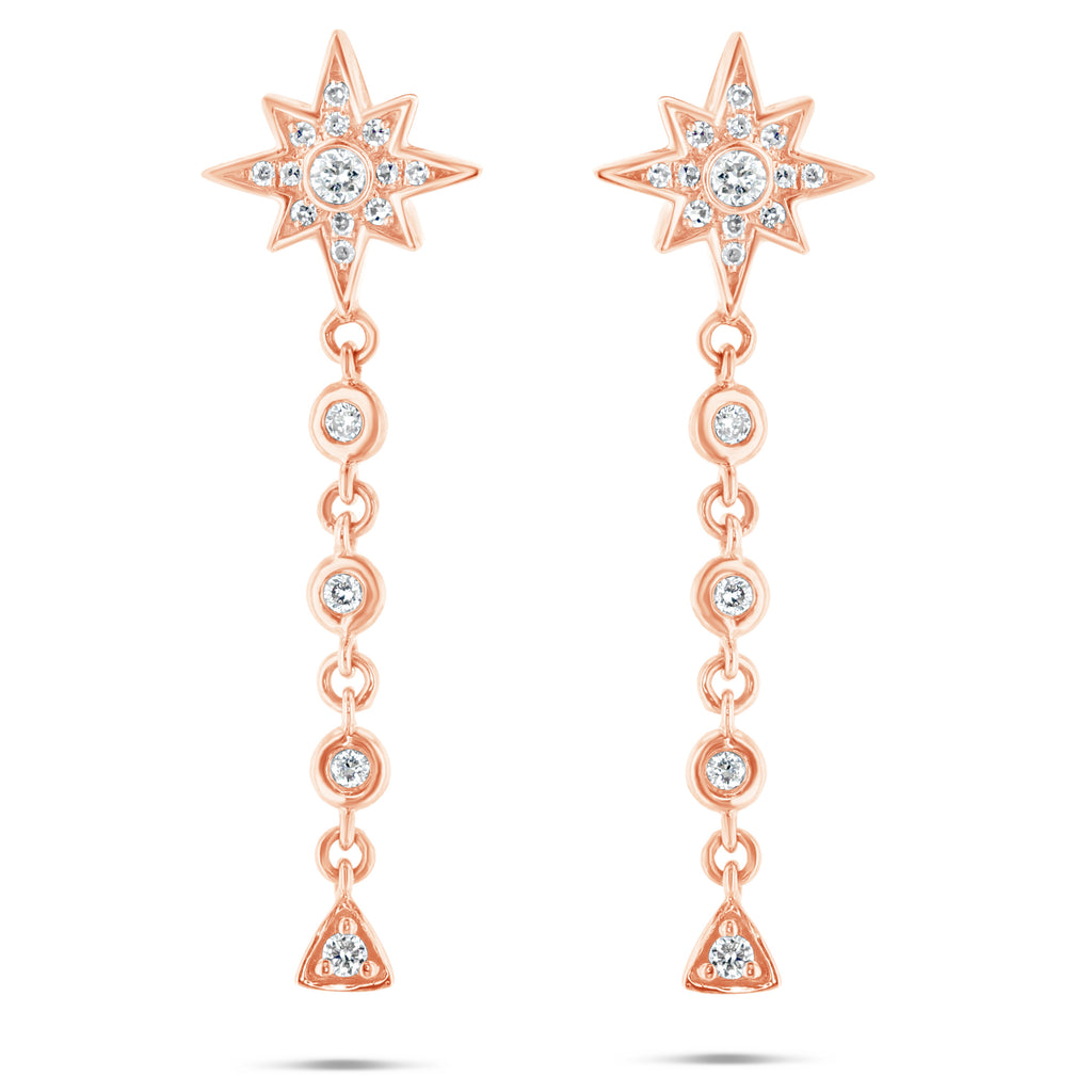 Star Drop Diamond Earring