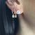Diamond Huggies with Baguette Drop Earrings