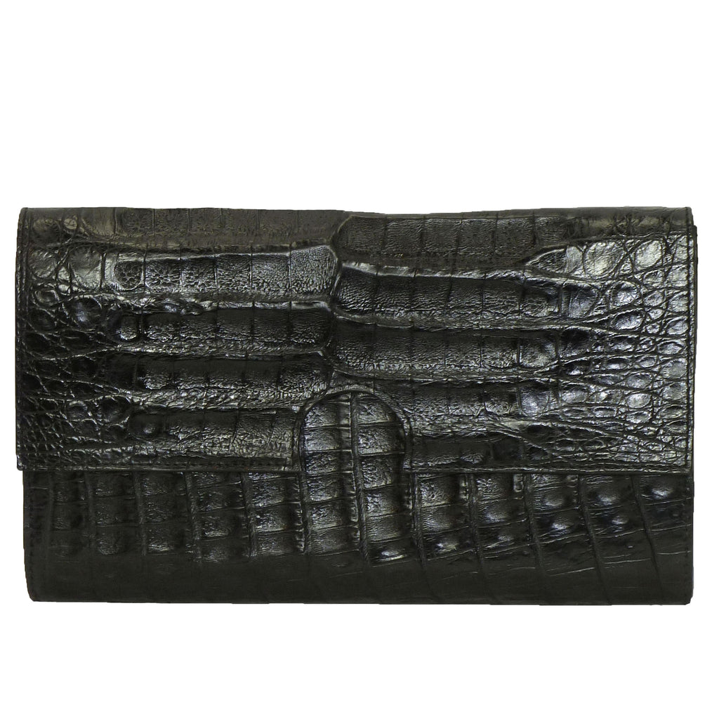 Black Crocodile Clutch
