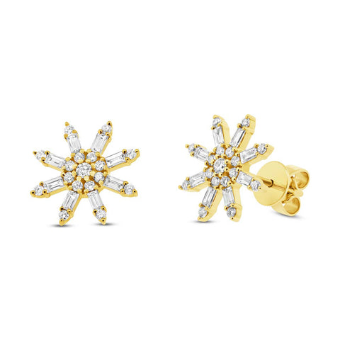 Baguette Star Diamond Earrings