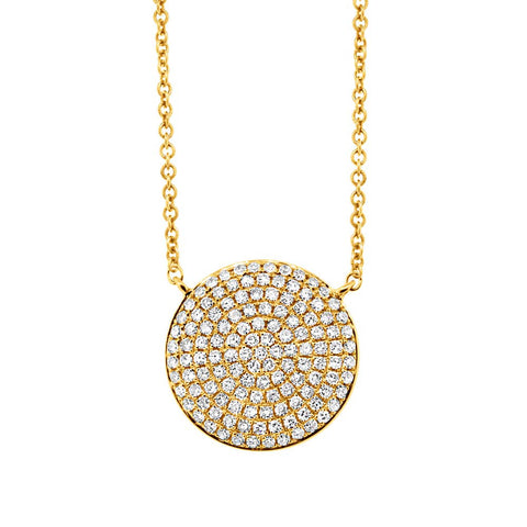 Disc Pave Diamond Necklace