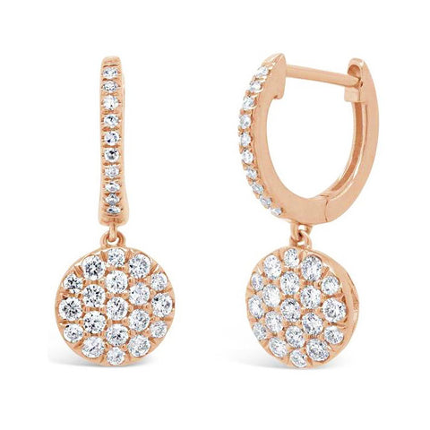 Pave Disc Drop Earrings
