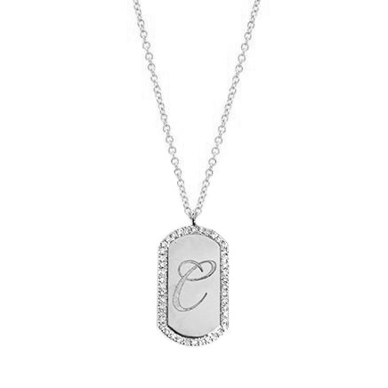 Mini Dog Tag Initial Necklace – COLY LOS ANGELES - Main Image