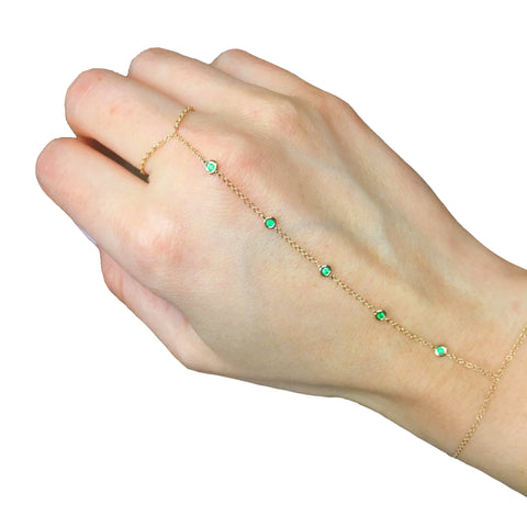 Emerald hand chain