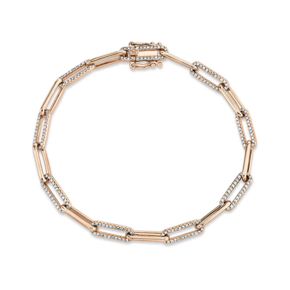 Mixed Link Chain Bracelet in Rose Gold