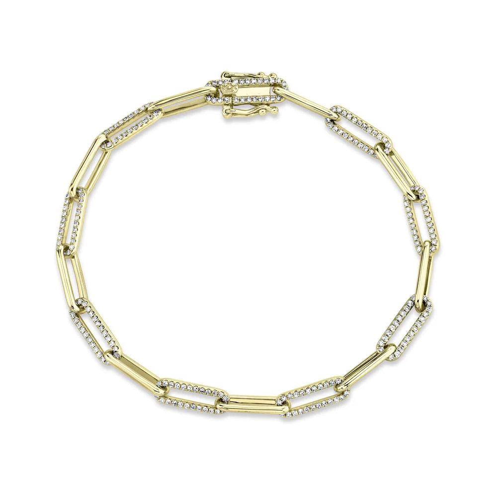 Mixed Link Chain Bracelet in Yellow Gold