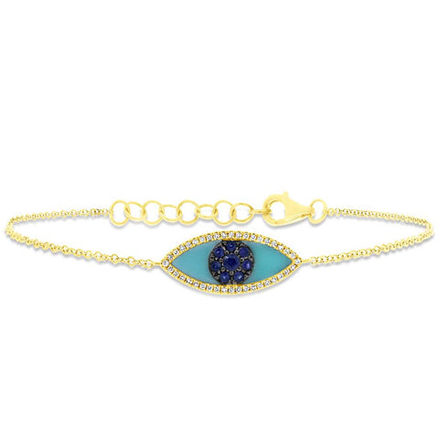 Turquoise and Diamond Eye Bracelet