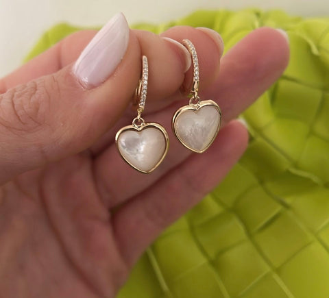 Mother of Pearl Heart Earring