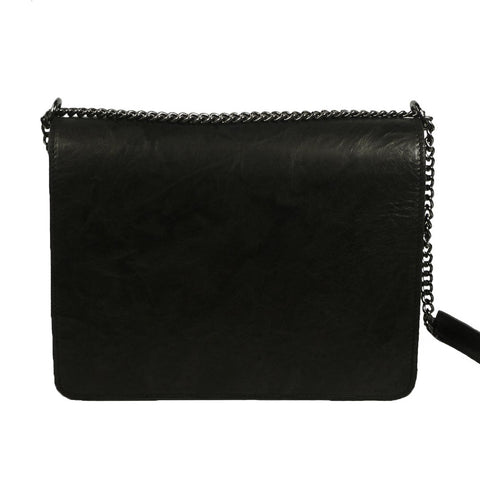 Chain Bag in Black Leather