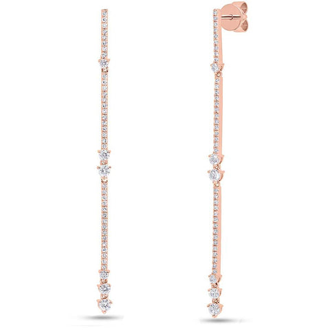 Stick Drop Diamond Earrings