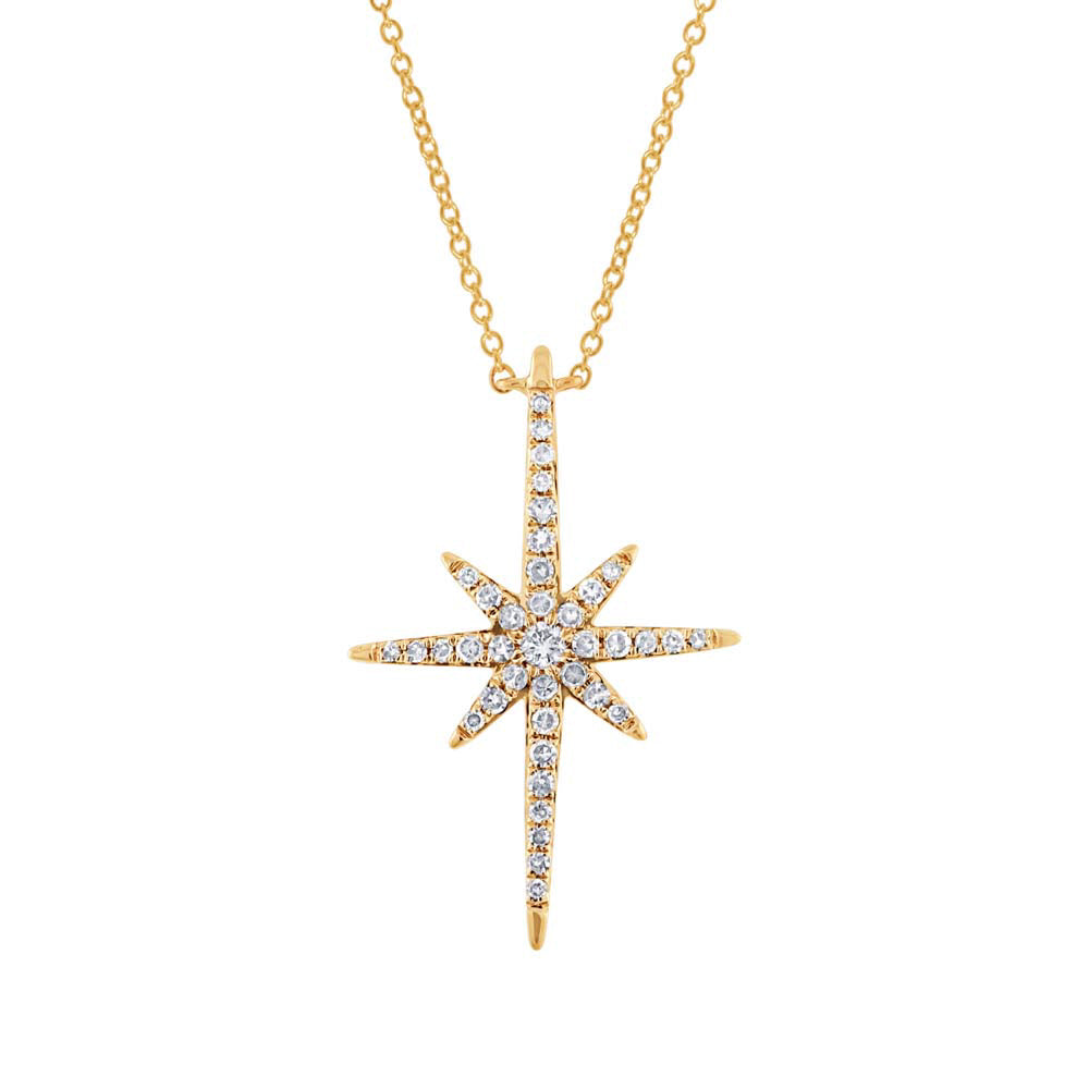 Diamond North Star Necklace in 14k Gold - KAMARIA