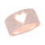 Open Heart Pave Diamond Ring