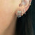 Baguette Diamond Triangle Stud Earrings