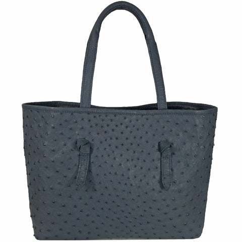 Blue Jean Genuine Ostrich Knotted Tote by Coly Los Angeles