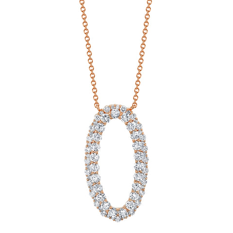 Oval Luxurious Diamond Drop Necklace