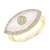 Mother of Pearl and Diamond Evil Eye Ring
