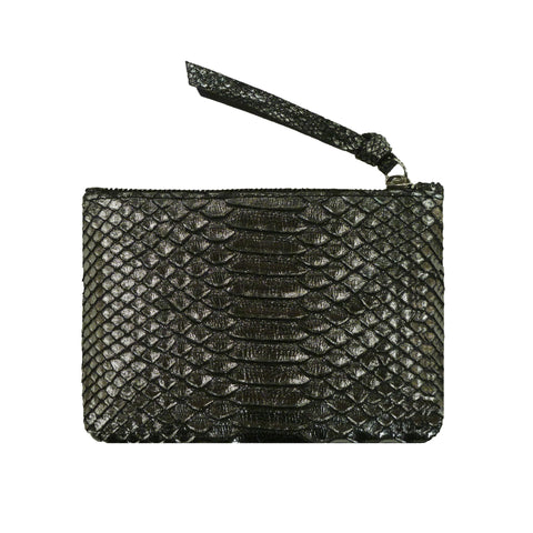 Mini Snakeskin Cosmetic Bag