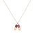 Pink Sapphire and Black diamond and gold Pill Necklace
